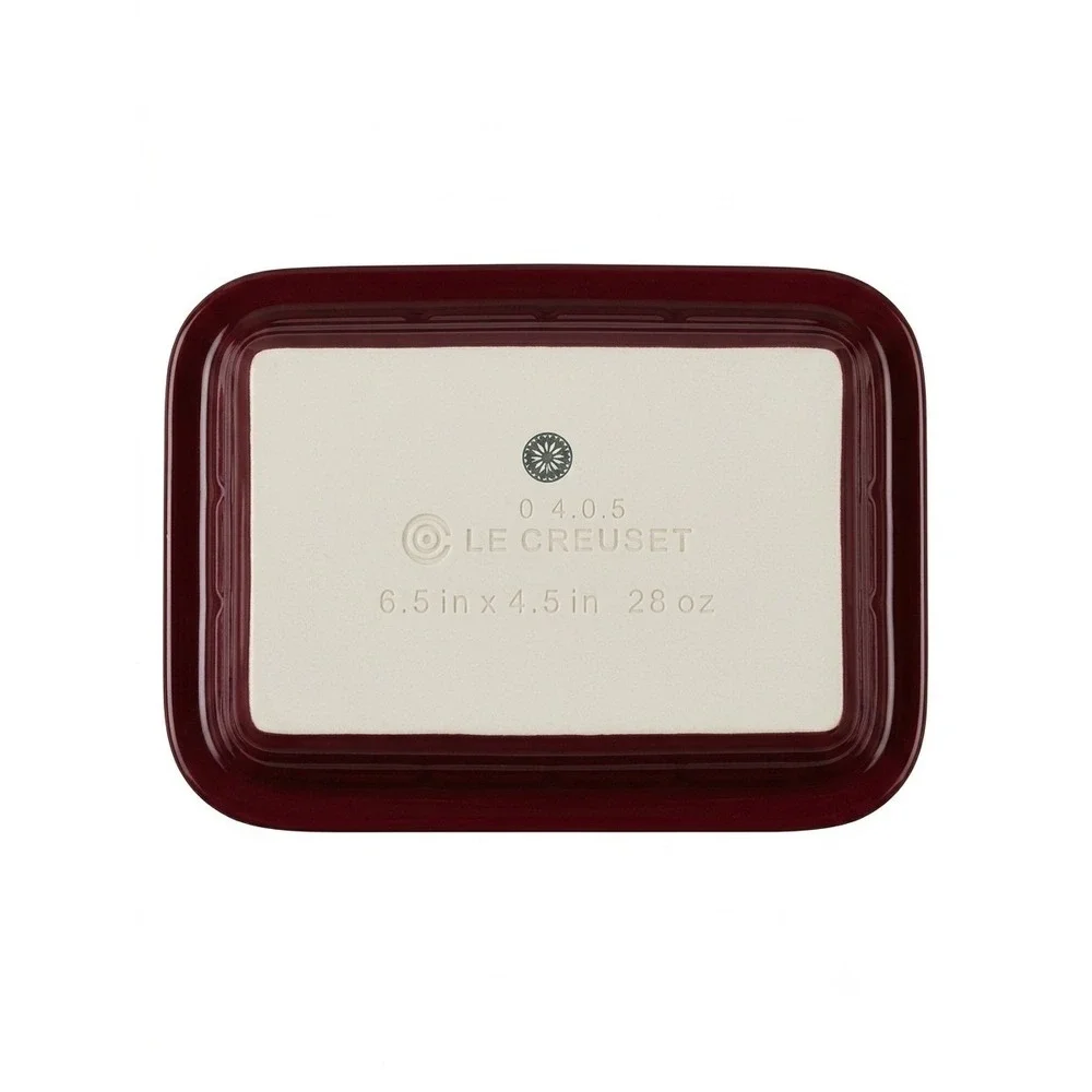 Le‎ Creuset Stoneware Rectangular Baking Dish 6.5x4.5 28oz Burgundy Cerise Red